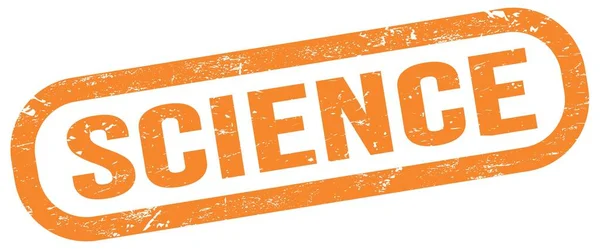 Ciencia Texto Sobre Signo Sello Rectángulo Naranja — Foto de Stock