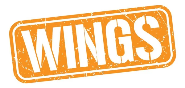 Wings Text Written Orange Grungy Stamp Sign — ストック写真