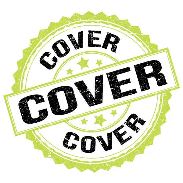 Cover Text Written Green Black Stamp Sign — Stock Photo, Image
