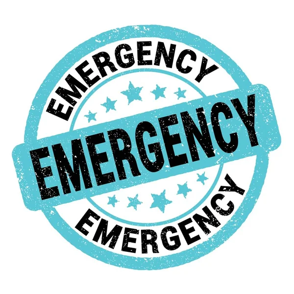 Emergency Text Geschrieben Auf Blau Schwarzem Grungy Stempelschild — Stockfoto