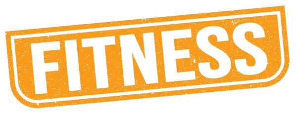 Fitness Text Geschrieben Auf Orangefarbenem Grungy Stempelschild — Stockfoto