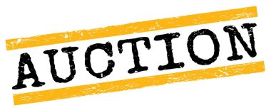 Açık Artırma metni sarı-siyah grungy satır işareti üzerine yazılmış.