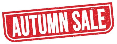 Kırmızı grungy işareti üzerine yazılmış AUTUMN satış metni.