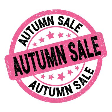AUTUMN SALE text written on pink-black grungy stamp sign.