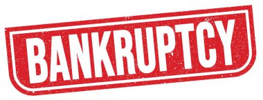 Kırmızı grungy işareti üzerine yazılmış BANKRUPTCY metni.