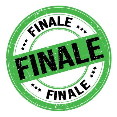 Yeşil-siyah yuvarlak grungy işareti üzerine yazılmış FINALE metin