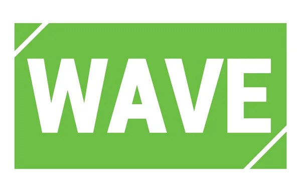 Wave Text Auf Grünem Rechteck Stempelschild Geschrieben — Stockfoto