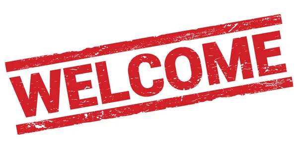 Welcome Text Written Red Rectangle Stamp Sign — Stock Photo, Image