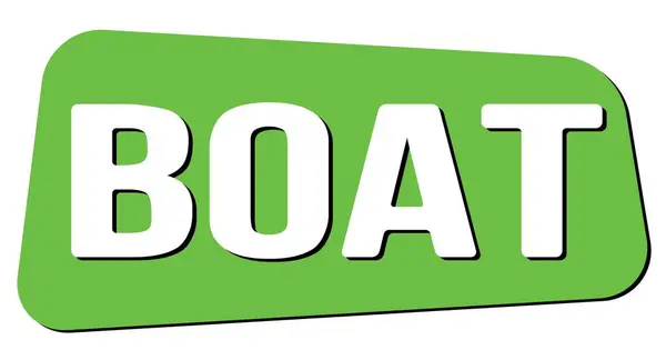 Boat Text Written Green Trapeze Stamp Sign — Stock Photo, Image