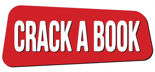 Crack Book Text Geschrieben Auf Rotem Trapezstempelschild — Stockfoto