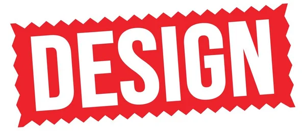 Teks Design Ditulis Pada Stempel Zig Zag Merah — Stok Foto