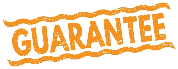 Garantie Text Geschrieben Auf Orangefarbenen Linien Stempelschild — Stockfoto