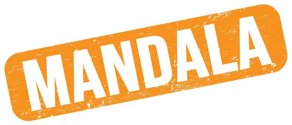 Mandala Text Written Orange Grungy Stamp Sign — 图库照片