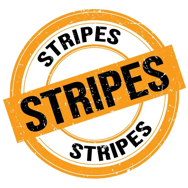 Narancssárga Fekete Kerek Grungy Bélyegzőtáblára Írt Stripes Szöveg — Stock Fotó