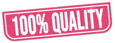 Pembe grungy işareti üzerine yazılmış% 100 nitelik metni.
