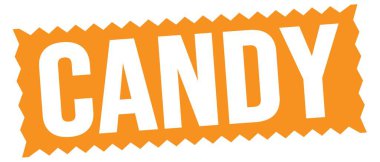 Turuncu zig-zag damgası üzerine yazılmış şekerleme metni.