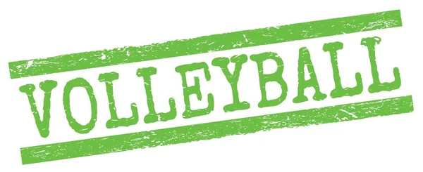 Volleyball文字 用绿色黑线书写 图章签名 — 图库照片