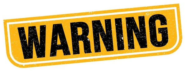 Warning Text Written Yellow Black Grungy Stamp Sign — Stock Photo, Image