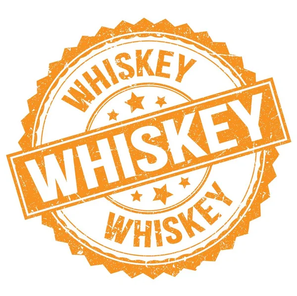Κείμενο Whiskey Γραμμένο Πορτοκαλί Στρογγυλή Σφραγίδα — Φωτογραφία Αρχείου
