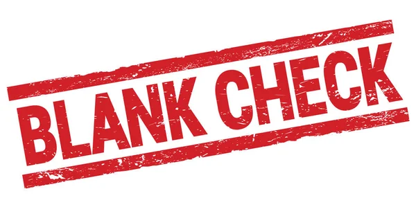 Blank Check Texto Escrito Signo Sello Rectángulo Rojo — Foto de Stock
