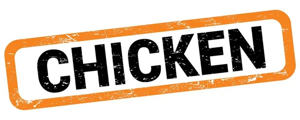 Texto Chicken Escrito Signo Del Sello Del Rectángulo Naranja Negro — Foto de Stock