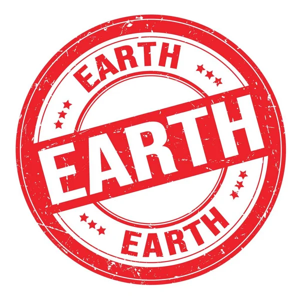 Earth Szöveg Piros Kerek Grungy Bélyegző Táblára Írva — Stock Fotó