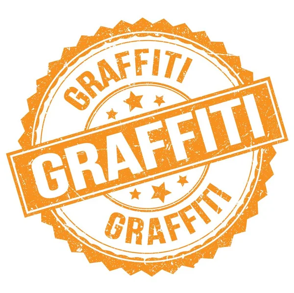Graffiti Tekst Geschreven Oranje Ronde Stempel Teken — Stockfoto