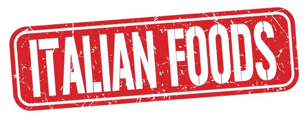 Italian Foods Text Written Red Grungy Stamp Sign — стокове фото