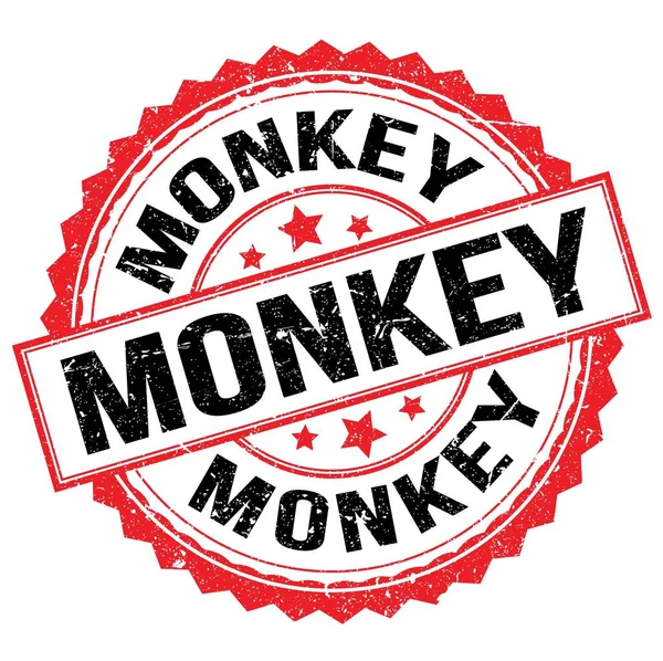 Monkey Texto Escrito Rojo Negro Signo Sello Redondo — Foto de Stock