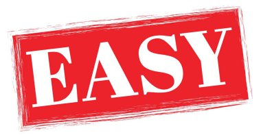 Kırmızı dikdörtgen damga işareti üzerine yazılmış kolay metin.