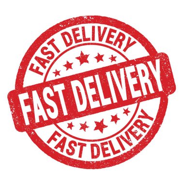 Kırmızı grungy işareti üzerine yazılmış FAST DELIVERY metin.