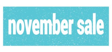 Mavi grungy mühür işareti üzerine yazılmış Kasım Satışı metni.