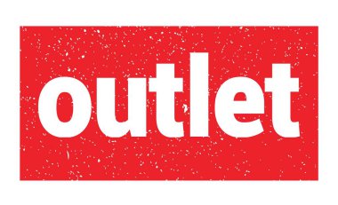Kırmızı grungy mühür işareti üzerine yazılmış outlet metni.