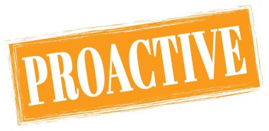 Turuncu dikdörtgen mühür işareti üzerine yazılmış PROaktif metin.