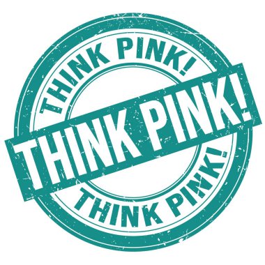 Pembeyi düşün! Mavi yuvarlak grungy mühür işareti üzerine yazılmış metin