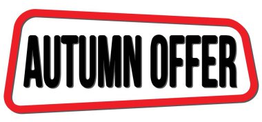 AUTUMN OFFER Trapez damgası üzerine yazılmış metin.