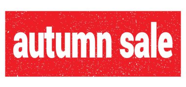 Kırmızı grungy işareti üzerine yazılmış AUTUMN satış metni.