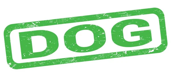 Dog Text Written Green Rectangle Stamp Sign — Stock Fotó