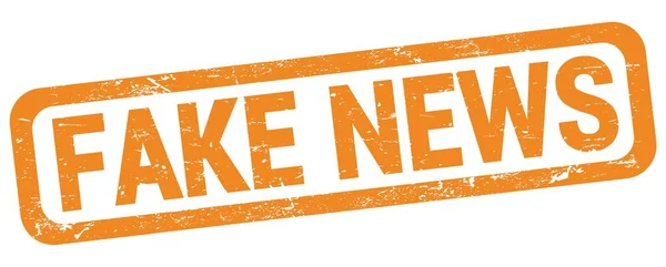 Fake Aktualności Tekst Napisany Pomarańczowym Prostokątnym Znaku Znaczka — Zdjęcie stockowe