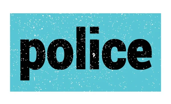 Politie Tekst Geschreven Blauw Zwart Grungy Stempel Teken — Stockfoto