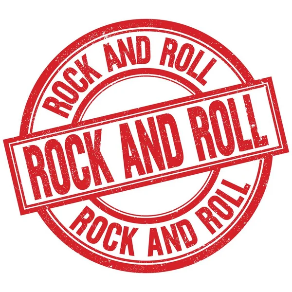 Rock Roll Texto Escrito Palavra Sinal Carimbo Redondo Vermelho — Fotografia de Stock