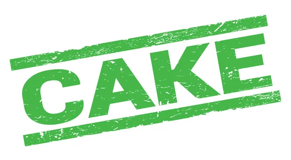 Tekst Cake Napisany Zielonym Prostokątnym Znaku Znaczka — Zdjęcie stockowe