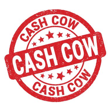 Kırmızı grungy işareti üzerine yazılmış CASH İnek metni.