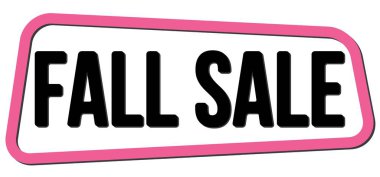 Pembe-siyah trapez damgasıyla yazılmış sonbahar satışı metni.