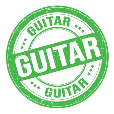 Yeşil yuvarlak grungy işareti üzerine yazılmış GUITAR metni