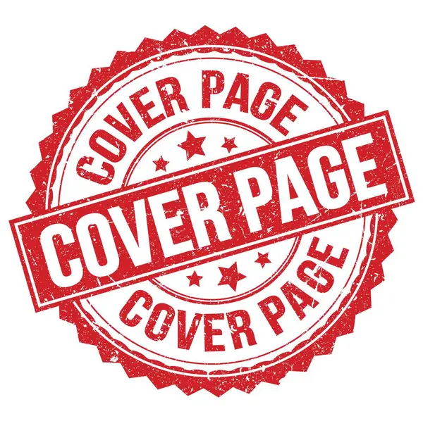 Cover Page Felirat Piros Kerek Bélyegzőtáblára Írva — Stock Fotó