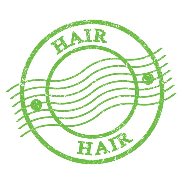 Hair Text Written Green Grungy Postal Stamp — Stock Photo, Image