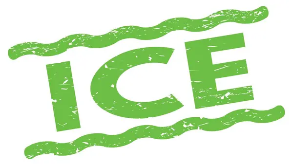 Tekst Ice Napisany Zielonych Liniach Znak Znaczka — Zdjęcie stockowe