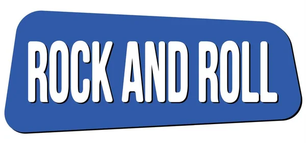 Rock Roll Felirat Kék Trapézpecsét Táblára Írva — Stock Fotó