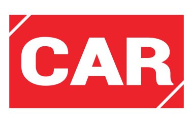 Kırmızı dikdörtgen pul işareti üzerine yazılmış bir araba metni.